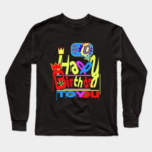 Happy Birthday Alphabet Letter (( O )) Dazzling Creative Design Long Sleeve T-Shirt